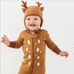 Hanna Andersson Reindeer Baby Zip Sleeper